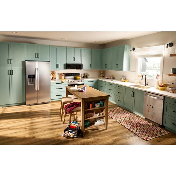 Whirlpool 20.85-cu ft Counter-Depth Side-by-Side Refrigerator with Ice Maker ,Water and Ice Dispenser ( Black )