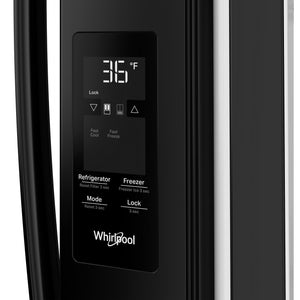 Whirlpool Standard-Depth 31-cu ft 3 -Door French Door Refrigerator with Ice Maker with Water Dispenser ( Black ) ENERGY STAR Certified