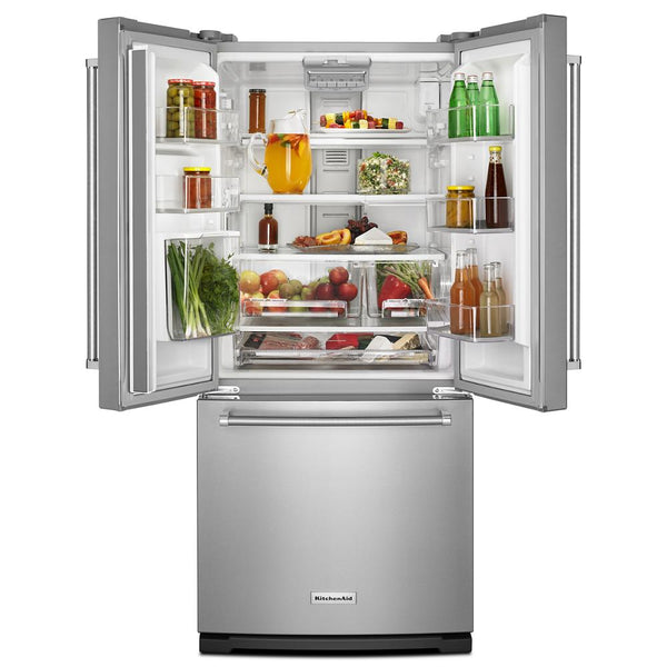 KitchenAid Standard-Depth 19.7-cu ft 3 -Door French Door Refrigerator with Ice Maker with Ice Dispenser ( Stainless Steel )