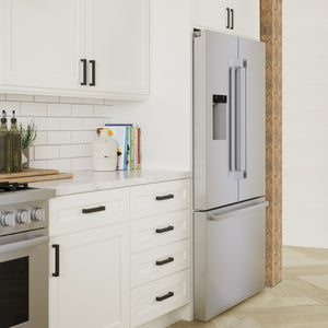 Bosch Counter-Depth 500 Series 21.6-cu ft 3 -Door Smart Compatible French Door Refrigerator with Ice Maker with Water and Ice Dispenser ( Stainless Steel ) ENERGY STAR Certified