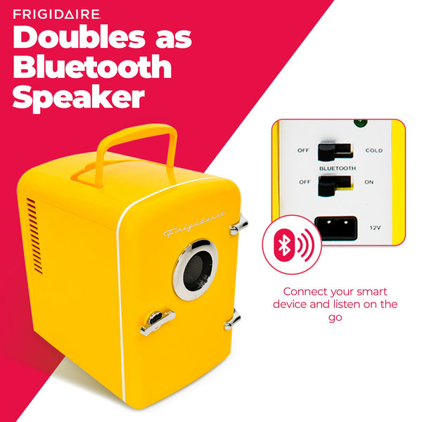 Frigidaire Built-in Bluetooth Speaker 0.3-cu ft Mini Fridge ( Yellow ) Garage Ready