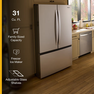 Whirlpool 30.53-cu ft French Door Refrigerator with Ice Maker (Fingerprint Resistant Stainless Finish) ENERGY STAR