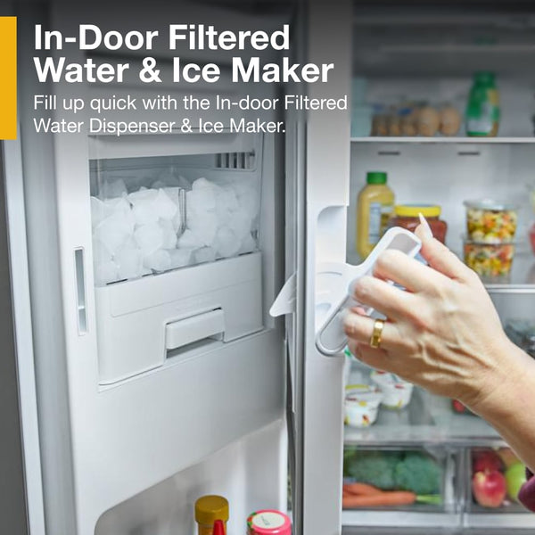 Whirlpool Standard-Depth 29.58-cu ft 3 -Door French Door Refrigerator with Ice Maker with Water and Ice Dispenser ( Fingerprint Resistant Stainless Finish ) ENERGY STAR Certified