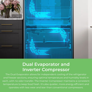 Kenmore Standard-Depth 28.6-cu ft 3 -Door French Door Refrigerator with Ice Maker with Water and Ice Dispenser ( Stainless steel ) ENERGY STAR Certified