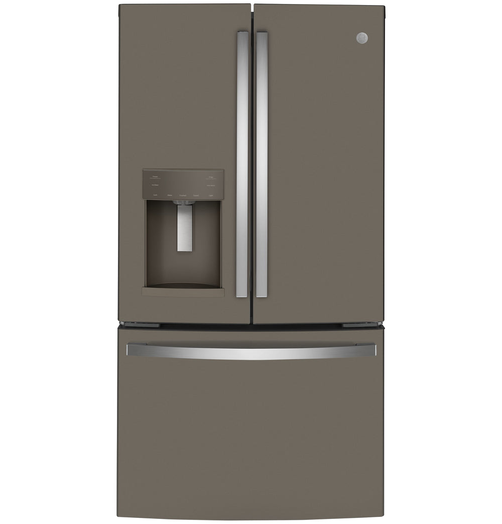 GE Counter-Depth 22.2-cu ft 3 -Door French Door Refrigerator with Ice Maker with Water and Ice Dispenser ( Slate ) ENERGY STAR Certified