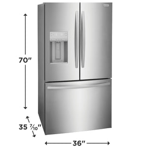 Frigidaire Standard-Depth 27.8-cu ft 3 -Door French Door Refrigerator with Ice Maker with Water and Ice Dispenser ( Fingerprint Resistant Stainless Steel ) ENERGY STAR Certified