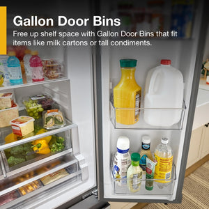 Whirlpool Standard-Depth 29.58-cu ft 3 -Door French Door Refrigerator with Dual Ice Maker with Water and Ice Dispenser ( Fingerprint Resistant Stainless Finish ) ENERGY STAR Certified