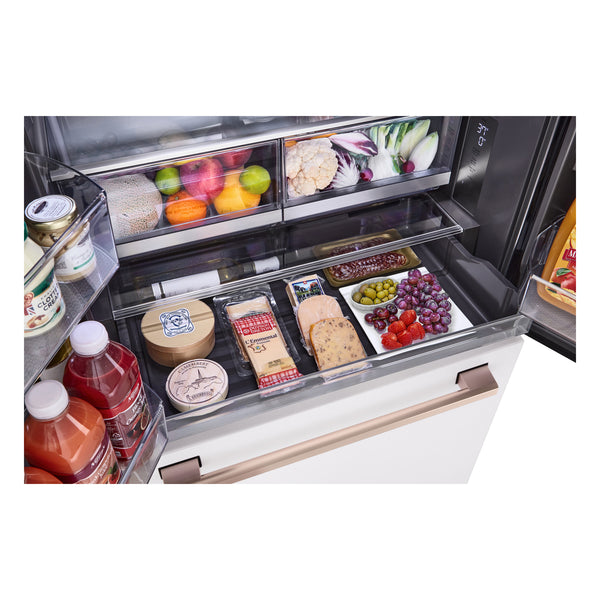 LG STUDIO Counter-Depth 26.5-cu ft 3 -Door Smart Compatible French Door Refrigerator with Ice Maker with Water Dispenser ( Essence White ) ENERGY STAR Certified