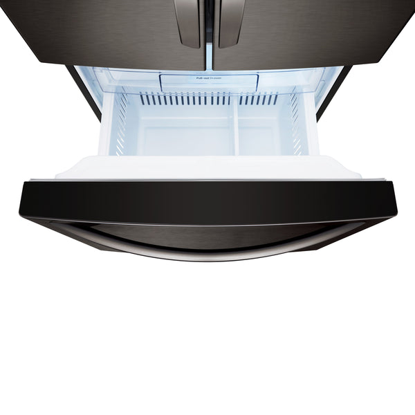 LG Standard-Depth 21.8-cu ft 3 -Door French Door Refrigerator with Ice Maker ( Black stainless steel )