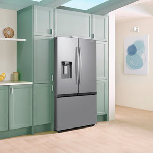 Samsung Standard-Depth Mega Capacity 30.5-cu ft 3 -Door Smart Compatible French Door Refrigerator Triple with Water and Ice Dispenser ( Fingerprint Resistant Stainless Steel ) ENERGY STAR Certified