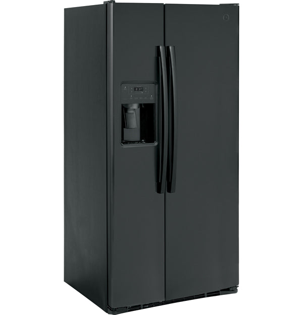 GE 23-cu ft Side-by-Side Refrigerator with Ice Maker ,Water and Ice Dispenser ( Black ) ENERGY STAR Certified