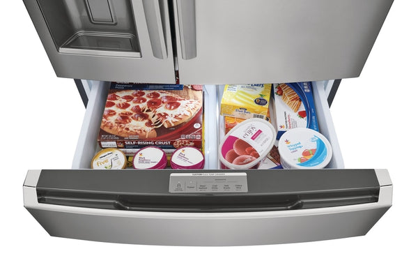 Frigidaire Counter-Depth 21.5-cu ft 4 -Door French Door Refrigerator with Ice Maker with Water and Ice Dispenser ( Smudge-Proof Stainless Steel ) ENERGY STAR Certified