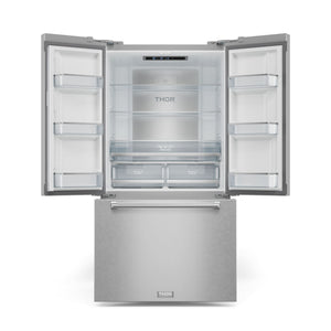Thor Kitchen Counter-Depth Gordon Ramsay Series 20.3-cu ft 3 -Door French Door Refrigerator with Ice Maker with Ice Dispenser ( Stainless steel ) ENERGY STAR Certified