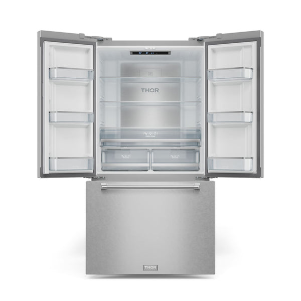 Thor Kitchen Counter-Depth Gordon Ramsay Series 20.3-cu ft 3 -Door French Door Refrigerator with Ice Maker with Ice Dispenser ( Stainless steel ) ENERGY STAR Certified