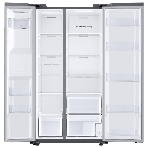 Samsung 22-cu ft Counter-Depth Side-by-Side Refrigerator Smart Compatible with Ice Maker ,Water and Ice Dispenser ( Fingerprint Resistant Stainless Steel ) ENERGY STAR Certified