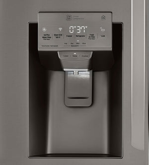 LG Standard-Depth 29.5-cu ft 4 -Door Smart Compatible French Door Refrigerator with Dual Ice Maker with Water and Ice Dispenser and Door within Door ( Printproof Black Stainless Steel ) ENERGY STAR Certified