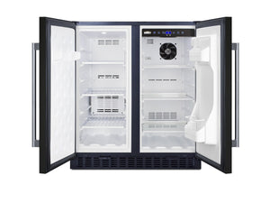 Summit Appliance 5.4-cu ft Built-In Mini Fridge with Freezer ( Stainless steel door and black cabinet )