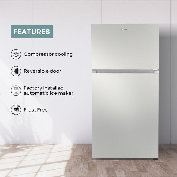 ConServ Reversible Door with Built-in Ice Maker 21-cu ft Top-Freezer Refrigerator with Ice Maker ( Stainless ) ENERGY STAR Certified
