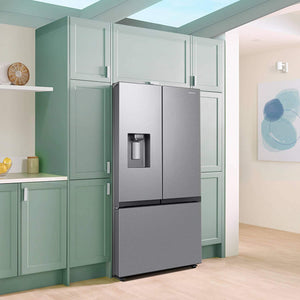 Samsung Counter-Depth Mega Capacity 25.5-cu ft 3 -Door Smart Compatible French Door Refrigerator with Ice Maker with Water and Ice Dispenser ( Fingerprint Resistant Stainless Steel ) ENERGY STAR Certified