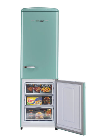 UNIQUE Classic Retro 11.7-cu ft Counter-Depth Bottom-Freezer Refrigerator Ocean Mist Turquoise ) ENERGY STAR Certified