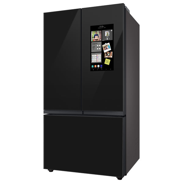 Samsung Bespoke 3-Door French Door Standard-Depth Black Smart Hub Refrigerator (2 Panels Sold Separately)