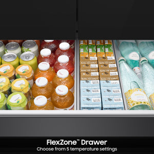 Samsung Bespoke Standard-Depth Beverage Center 28.8-cu ft 4 -Door Smart Compatible French Door Refrigerator with Dual Ice Maker with Water Dispenser and Door within Door ( Stainless Steel - All Panels ) ENERGY STAR Certified