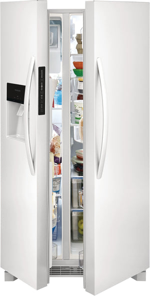 Frigidaire 25.6-cu ft Side-by-Side Refrigerator with Ice Maker ,Water and Ice Dispenser ( White ) ENERGY STAR Certified