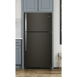 Whirlpool 21.3-cu ft Top-Freezer Refrigerator ( Fingerprint Resistant Black Stainless ) ENERGY STAR Certified