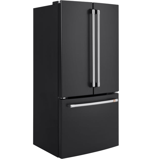 Cafe Counter-Depth 18.6-cu ft 3 -Door French Door Refrigerator with Ice Maker with Water Dispenser ( Matte Black ) ENERGY STAR Certified