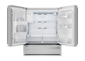 Sharp Counter-Depth 21.6-cu ft 4 -Door French Door Refrigerator with Ice Maker with Water and Ice Dispenser ( Stainless Steel ) ENERGY STAR Certified