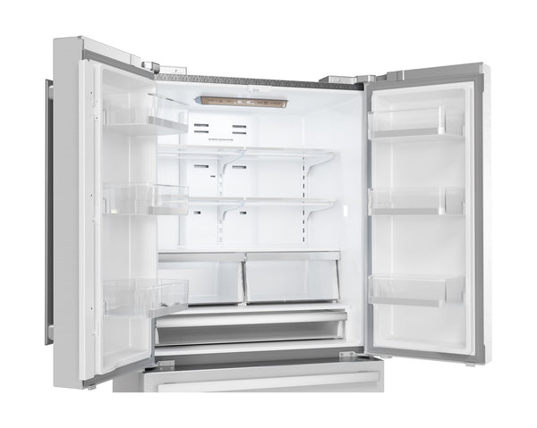 Sharp Counter-Depth 22.5-cu ft 4 -Door French Door Refrigerator with Ice Maker ( Stainless steel ) ENERGY STAR Certified