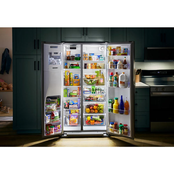 Whirlpool 28.7-cu ft Side-by-Side Refrigerator with Ice Maker ,Water and Ice Dispenser ( Black Stainless Finish )