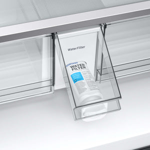 Samsung Bespoke Standard-Depth Beverage Center 28.8-cu ft 4 -Door Smart Compatible French Door Refrigerator with Dual Ice Maker with Water Dispenser and Door within Door ( Stainless Steel - All Panels ) ENERGY STAR Certified