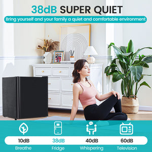 Jeremy Cass 1.6-cu ft Mini Fridge with Freezer ( Black ) ENERGY STAR