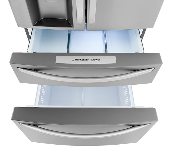 LG Counter-Depth Craft Ice 22.5-cu ft 4 -Door Smart Compatible French Door Refrigerator with Dual Ice Maker with Water and Ice Dispenser and Door within Door ( PrintProof Stainless Steel ) ENERGY STAR Certified