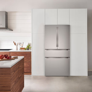 Bosch Counter-Depth 800 Series 21-cu ft 4 -Door French Door Refrigerator with Ice Maker with Water Dispenser ( Stainless steel ) ENERGY STAR Certified