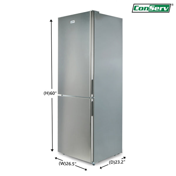 Equator Advanced Appliances 10.8-cu ft Standard-Depth Bottom-Freezer Refrigerator Stainless Steel ) Garage Ready ENERGY STAR Certified