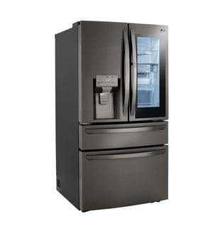 LG Counter-Depth Craft Ice 22.5-cu ft 4 -Door Smart Compatible French Door Refrigerator with Dual Ice Maker with Water and Ice Dispenser and Door within Door ( PrintProof Black Stainless Steel ) ENERGY STAR Certified