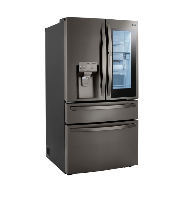 LG Counter-Depth Craft Ice 22.5-cu ft 4 -Door Smart Compatible French Door Refrigerator with Dual Ice Maker with Water and Ice Dispenser and Door within Door ( PrintProof Black Stainless Steel ) ENERGY STAR Certified