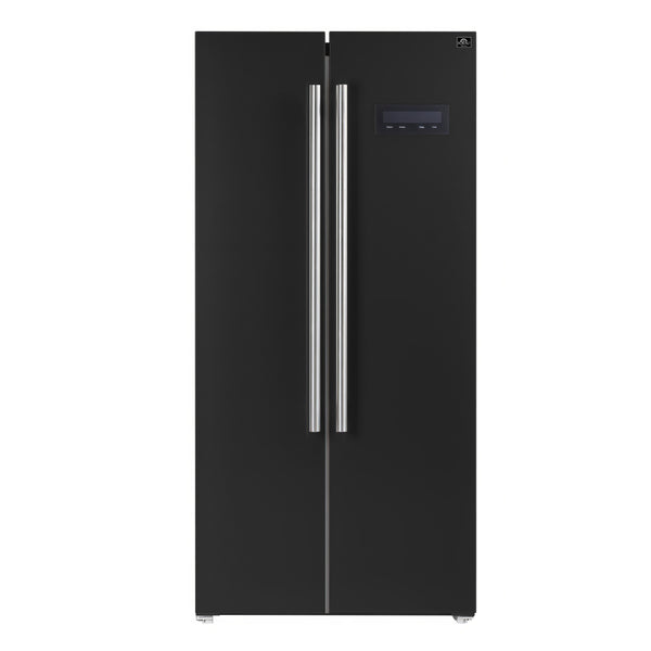 FORNO Salerno Espresso 15.62-cu ft Counter-Depth Side-by-Side Refrigerator ( Black )