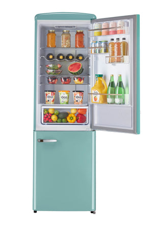 UNIQUE Classic Retro 11.7-cu ft Counter-Depth Bottom-Freezer Refrigerator Ocean Mist Turquoise ) ENERGY STAR Certified