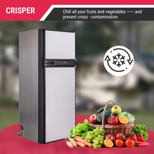 Equator Advanced Appliances RV 12V/DC OFF-GRID 10-cu ft Counter-Depth Top-Freezer Refrigerator Built-In ( Stainless )