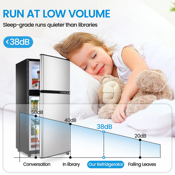 Jeremy Cass 3.5-cu ft Mini Fridge with Freezer ( Silver ) ENERGY STAR