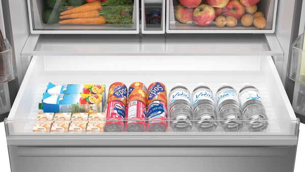 Sharp Standard-Depth 28.9-cu ft 3 -Door French Door Refrigerator with Ice Maker with Water and Ice Dispenser ( Stainless Steel ) ENERGY STAR Certified