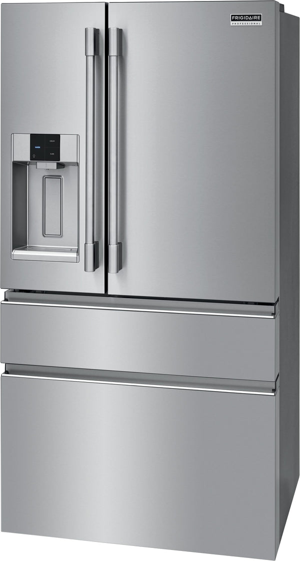 Frigidaire Professional Counter-Depth 21.4-cu ft 4 -Door French Door Refrigerator with Dual Ice Maker with Water and Ice Dispenser ( Smudge-Proof Stainless Steel ) ENERGY STAR Certified