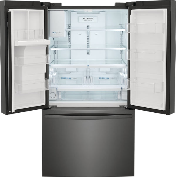 Frigidaire Standard-Depth 27.8-cu ft 3 -Door French Door Refrigerator with Ice Maker with Water and Ice Dispenser ( Black Stainless Steel ) ENERGY STAR Certified