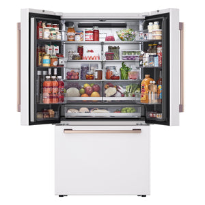 LG STUDIO Counter-Depth 26.5-cu ft 3 -Door Smart Compatible French Door Refrigerator with Ice Maker with Water Dispenser ( Essence White ) ENERGY STAR Certified