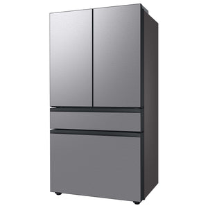 Samsung Bespoke Standard-Depth Beverage Center 28.8-cu ft 4 -Door Smart Compatible French Door Refrigerator with Dual Ice Maker with Water Dispenser and Door within Door ( Stainless Steel - All Panels ) ENERGY STAR Certified