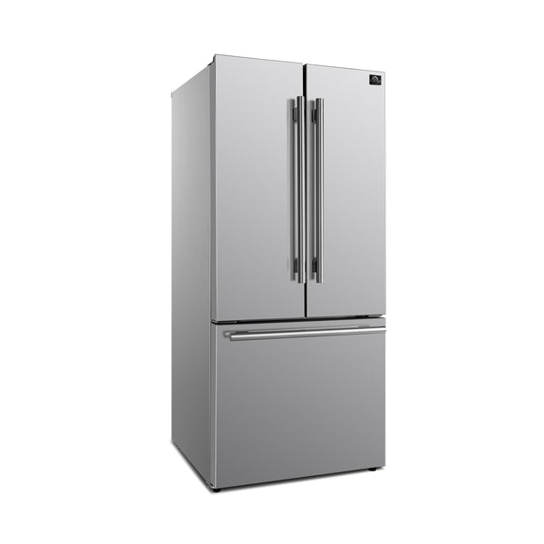 FORNO Standard-Depth 17.5-cu ft 3 -Door French Door Refrigerator with Ice Maker with Ice Dispenser ( Stainless Steel )