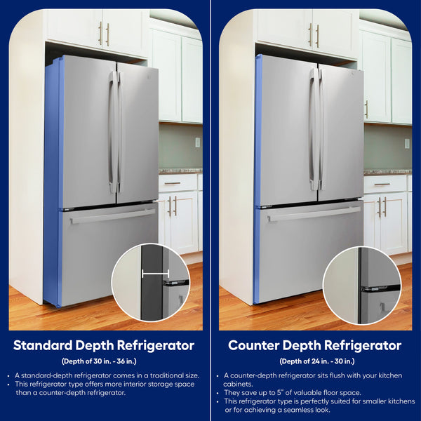 GE Profile Counter-Depth 23.1-cu ft 3 -Door French Door Refrigerator with Ice Maker with Water Dispenser ( Stainless Steel ) ENERGY STAR Certified